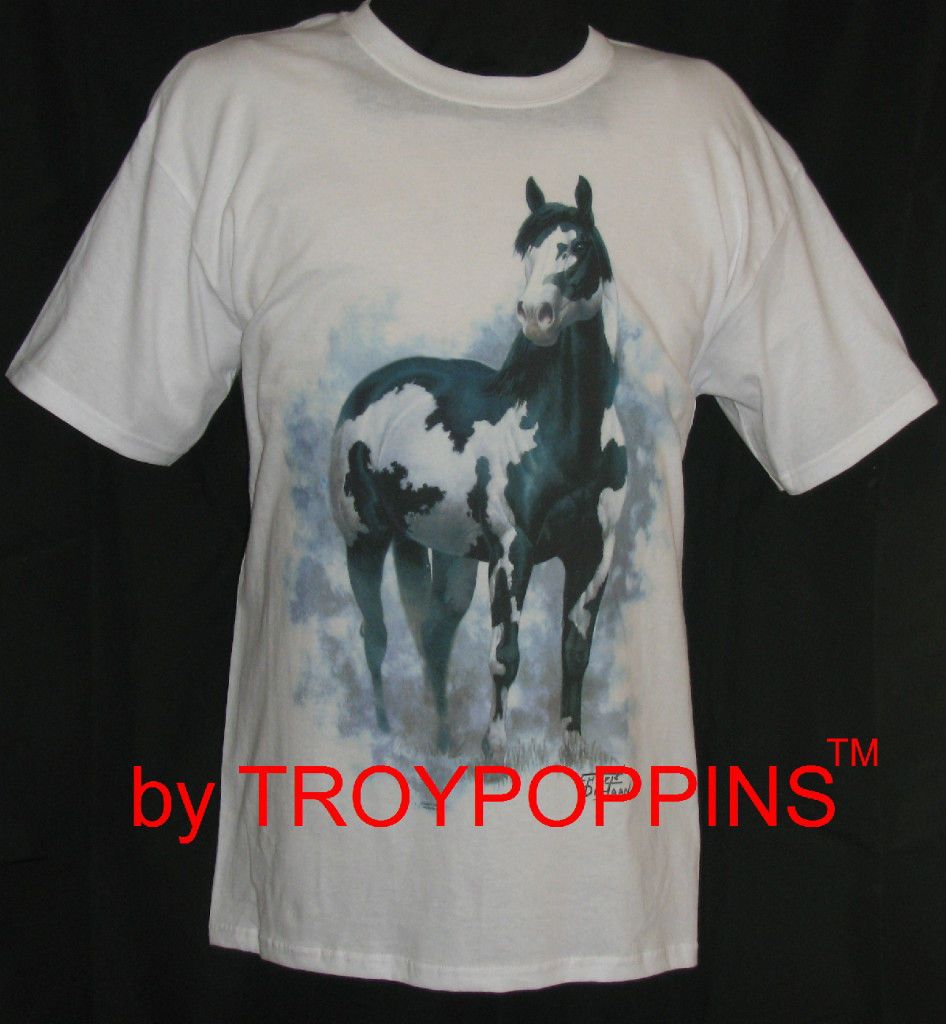 BLACK OVERO HORSE WESTERN COUNTRY COWBOY RODEO GEAR T SHIRT GRAPHIC