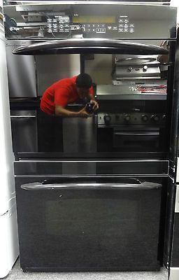 GE Profile 30 Double Electric Wall Convection Oven Black Glass 4.4 Cu