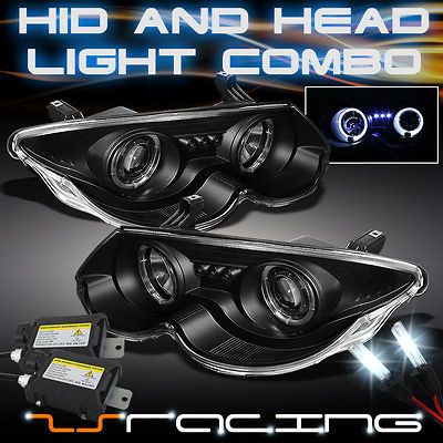 99 04 CHRYSLER 300M DUAL HALO PROJECTOR LED BLACK HEADLIGHTS+SLI M