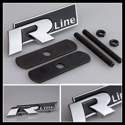 HIGH CLASS UNIVERSAL BLACK METAL RLINE CAR BADGE STICKER FIT FOR VW