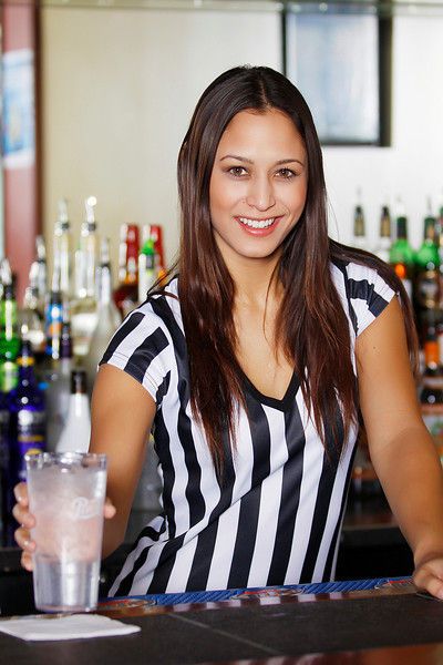 12 Ladies V Neck Referee Bar Shirt Uniform Ref Costume