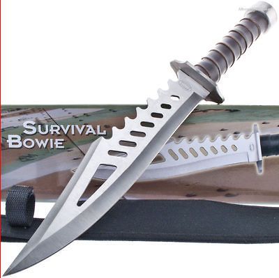 Frost Cutlery Skeletonized Survival Bowie Knife Combat Sawback w