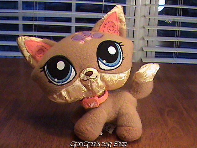 PET SHOP FOX TAN FLEECE PLUSH & CLOTH STUFFED DOLL TOY 9X9EUC