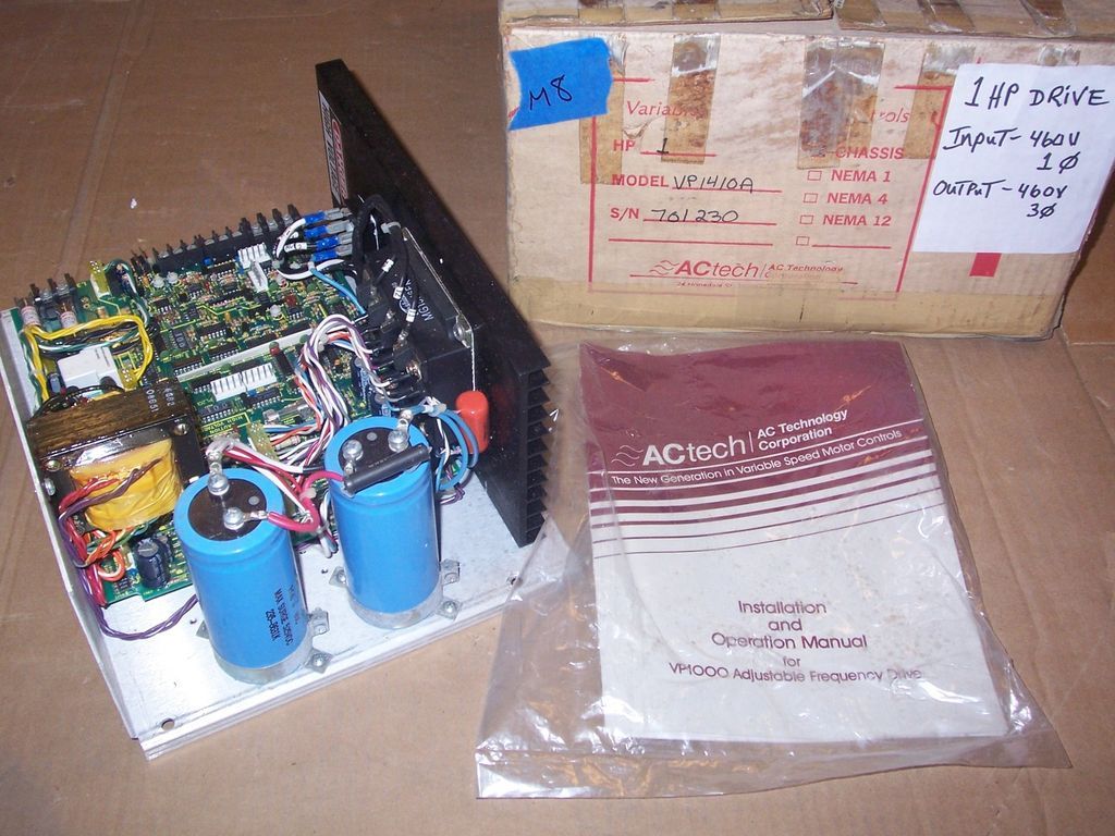 New AC TECH AC Drive 1 & 3 phase 1hp 460v 480v single vp1410a 208v