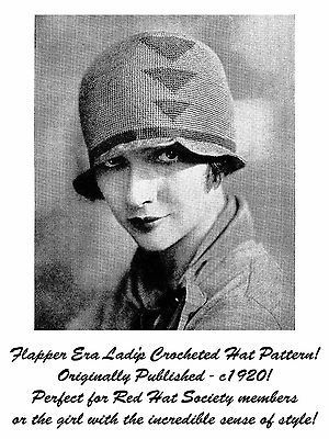 20s Flapper Crochet Crocheted Cloche Hat Pattern Prohibition DIY 4