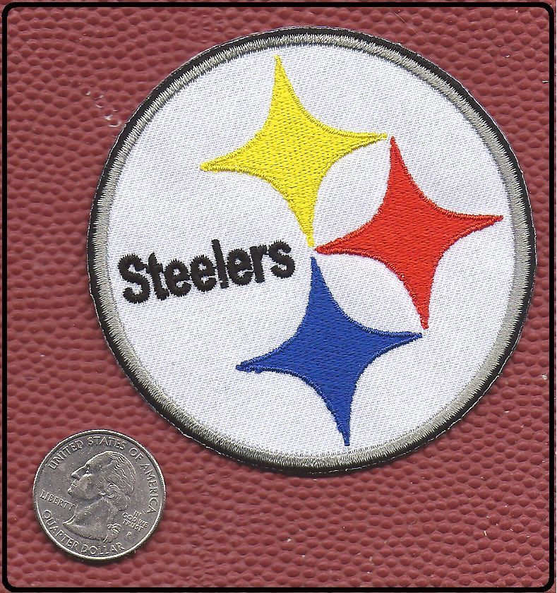 PITTSBURGH STEELERS Embroiderded 3 1/4 Black & Gold TEAM LOGO