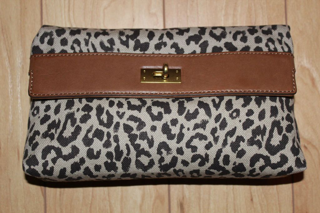 Crew Brompton Clutch Purse Bag in Safari Cat Print NWT