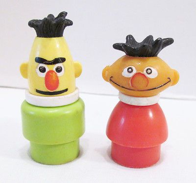 FISHER PRICE 1970s LITTLE PEOPLE SESAME STREET BERT & ERNIE FIGURE