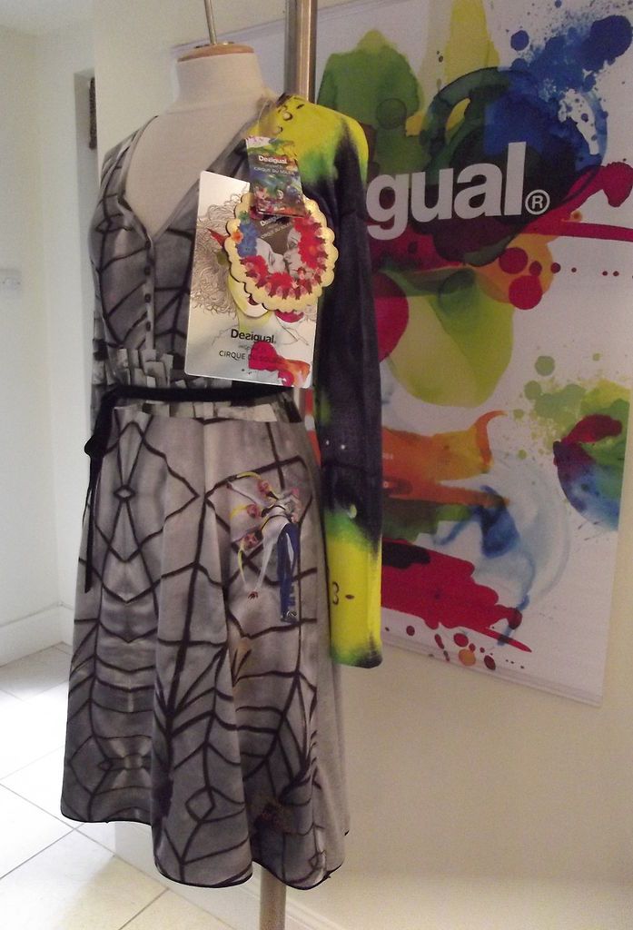 WINTER 2012 DESIGUAL GREY COTTON DRESS CIRQUE DU SOLEIL M L XL £84