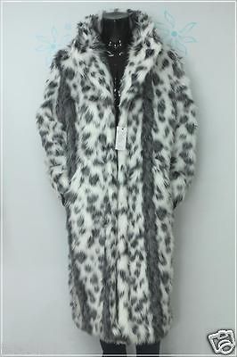 Style MENS special WARM luxury Fake FUR #Dalmatian long coat ( US=M