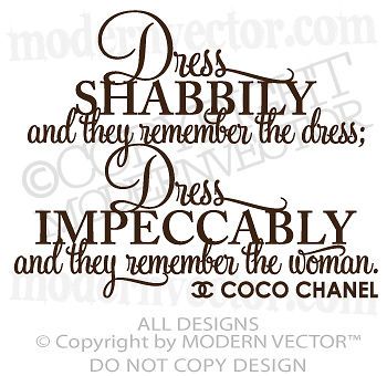 Coco Chanel Quote Vinyl Wall Decal Lettering THEY REMEMBER THE WOMAN