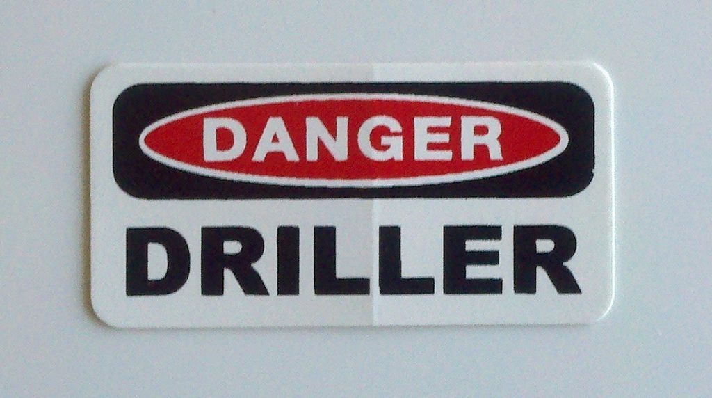 Danger Driller roughneck, Oilfield, Hard Hat, Toolbox, Trash
