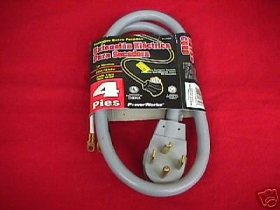 Extra Heavy Duty Dryer Cord 4 Feet 10 Gauge 30A/250V