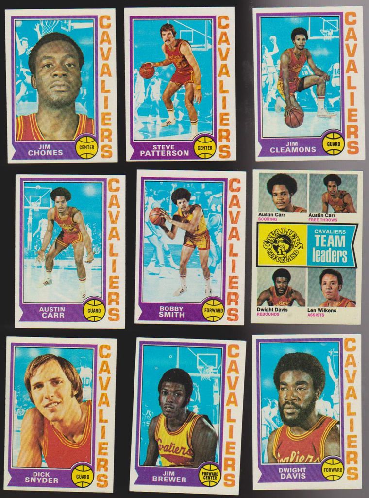 1974   75 Topps Cleveland CAVALIER Team SET lot of 9 NM Austin CARR