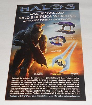 2007 video game ad page ~ HALO 3 Replica Weapons