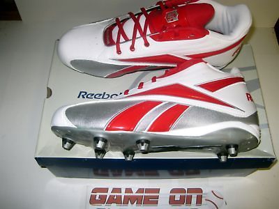 Reebok NFL Thorpe Mid D Adult Football Cleats NIB White/Red Size 13