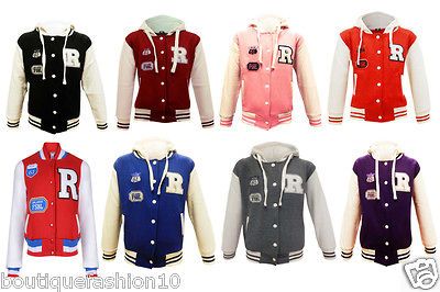 Girls/Boys/Kids/Children New Varsity R Orldondo Hooded Baseball Jacket