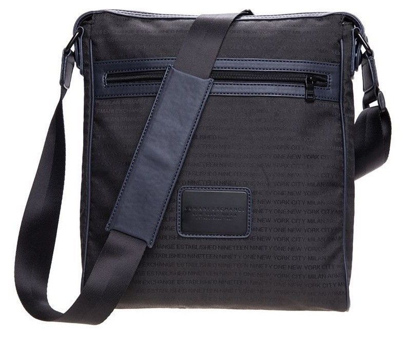 New Armani Exchange AX Mens Signature Satchel Bag