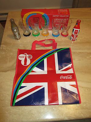 Coca Cola 2012 London Olympics Bottles and Glasses Set Coke