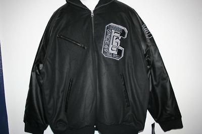 New Coogi 4XL 4XB 4X 5XL 5XB 5X 6XL 6XB 6X Black Varsity Wool Jacket