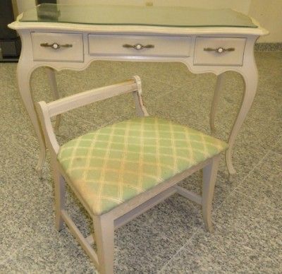 50s SHABBY FRENCH PROVINCIAL VANITY & CHAIR SLIGH FURN