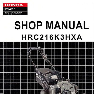 Honda HRC216 K3 HXA 216 Commercial Mower Service Repair Shop Manual