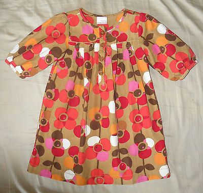 NEXT Corduroy Flower Dress   Perfect for Autumn   EUC 104 3 4 3T