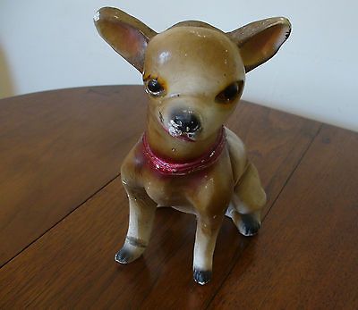 Vintage Chalkware MEXICO CHIHUAHUA DOG Yo Quiero Taco B____ ? Dog