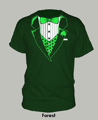 ST. PATRICKS DAY ~ T SHIRT Tuxedo leprechaun irish lucky tux ALL SZS