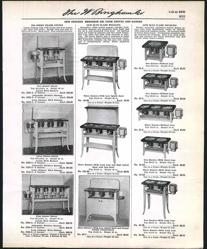 1939 40 Ad New Process Kerosene Oil Cook Stove Ranges ORIGINAL