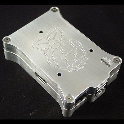 Raspberry Pi Case with Raspberry Pi Logo Billet Aluminum for use with