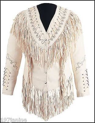 Custom Beaded Fringed Lambskin Western Cowgirl Indian Show Jacket