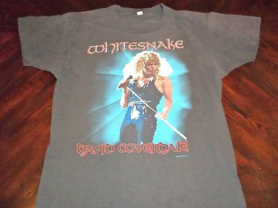 1987 concert tour DAVID COVERDALE t shirt MEDIUM M hair rock