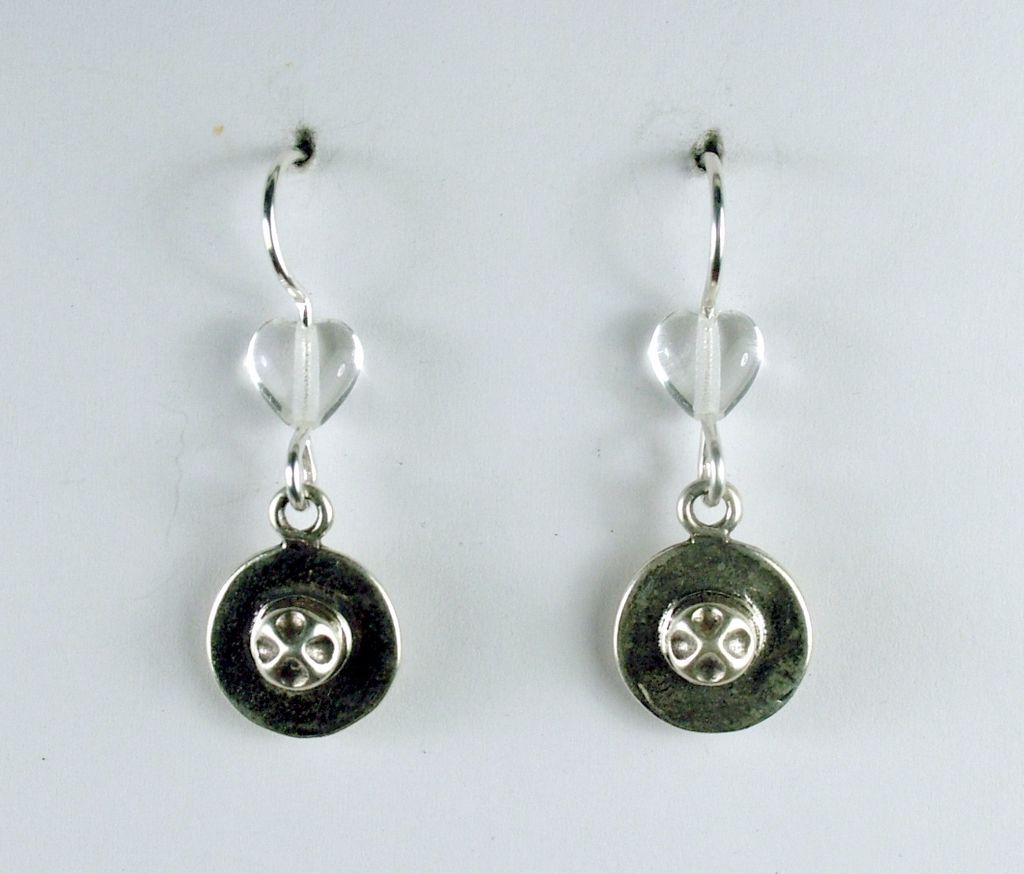 silver small Ranger Hat dangle earrings Law Enforcement  forest, Park