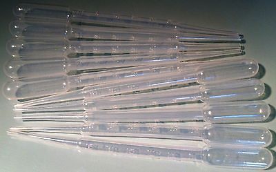 10 x 3ml Disposable Plastic Pasteur Pipettes (Graduated)