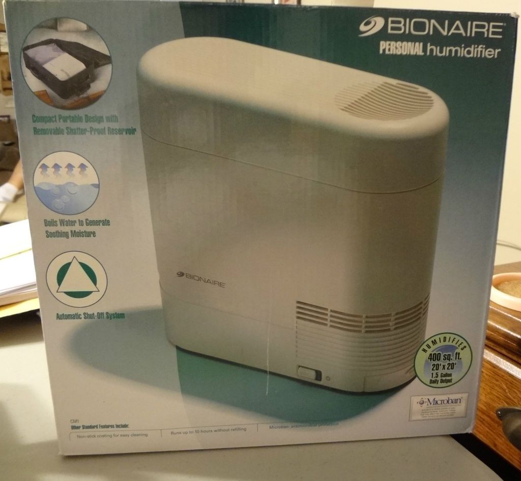 BIONAIRE Personal Humidifier 400 sq feet 20 x 20 1.5 gallon daily