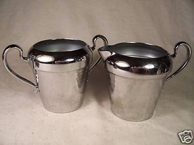 Vintage Cromwell Silver Chromium Sugar & Creamer Set