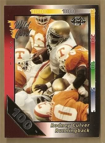 RODNEY CULVER 1992 WILD CARD 100 STRIPE RED HOT GOLD *