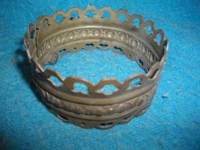 e325 Brass Antique Oil Lamp Crown Shade Ring Hanging Lamp 2 5/8 Top