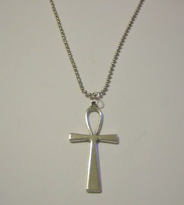 Egyptian Ankh Cross on Stainless Steel Necklace