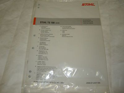 TS 700 Stihl Concrete Cut Off Saw Parts Manual New