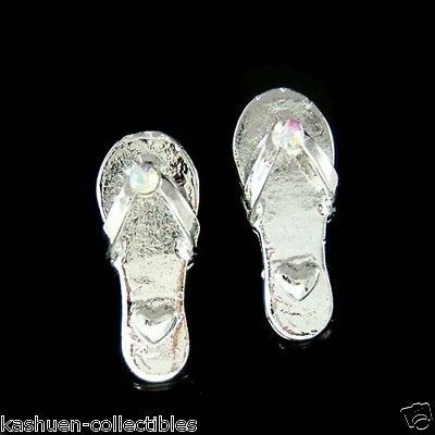 Swarovski Crystal Bridal Wedding Beach ~Sandal Flip Flop Heart