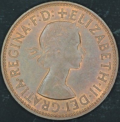 1965, Great Britain 1d., One Penny, Queen Elizabeth II #352