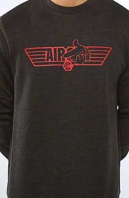 CROOKS AND CASTLES CREWNECK SWEATER WINGED AIRGUN PIC SIZE 10 DEEP L R