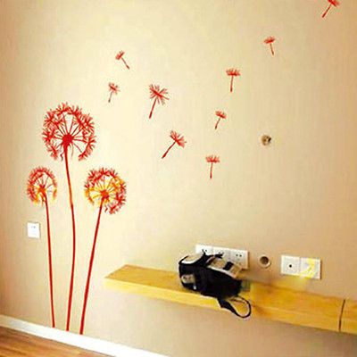 Sweet Home Removable HD Dandelion Flower in the wind Wall Sticker Art