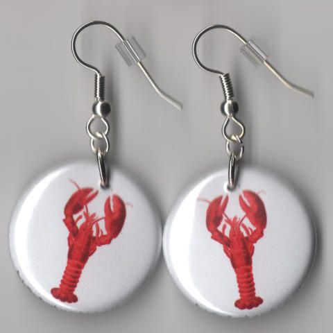 Lobster Earrings dangle style feed sea ocean Crustacean