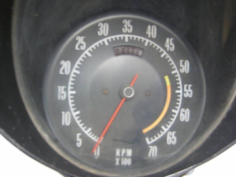 Corvette Original White Face Tachometer w/Housing 5300 RPM Redline