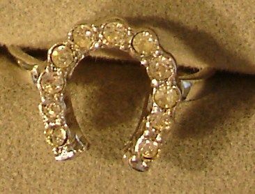 Ladies’ Sterling Silver .925 Austrian Crystal Horse Shoe Rings in