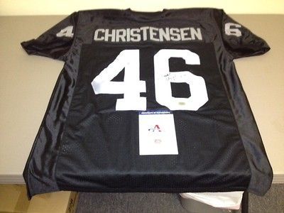 TODD CHRISTENSEN AUTOGRAPHED OAKLAND RADIERS FOOTBALL JERSEY, AAA