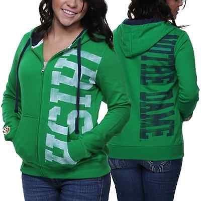 Notre Dame Fighting Irish Ladies Stadium Full Zip Hoodie   Green